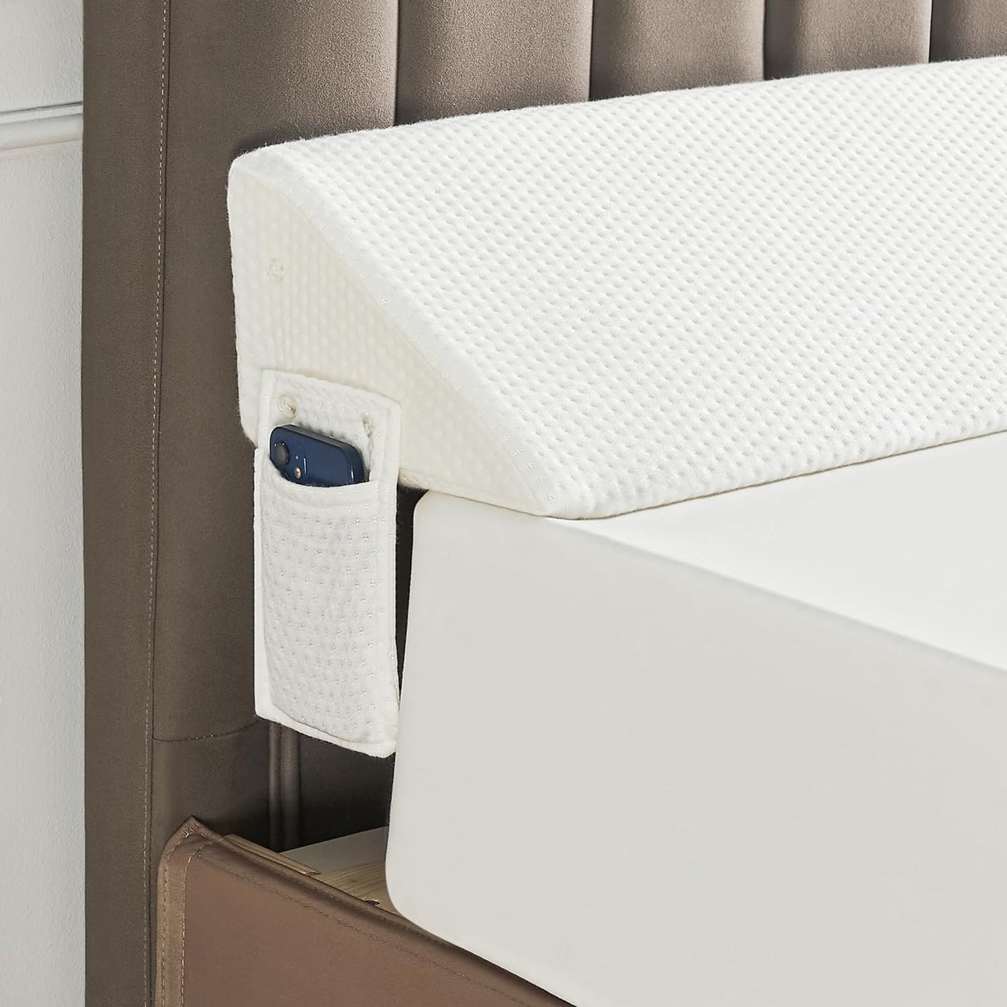 IFNOW Queen Size(60"x6"x10") Bed Wedge Pillow for Headboard, Mattress Gap Filler(0-8"), Bed Wedge for Gap Between Your Headboard and Mattress Dark Grey | High-Density Foam,Fills 0-8"Mattress Gap,Prevents Pillow & Items Falling,Works with Headboard or