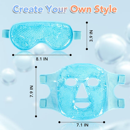 XPCARE Colding Ice Face Mask and Cooling Eye Mask for Puffy Eyes (Blue)