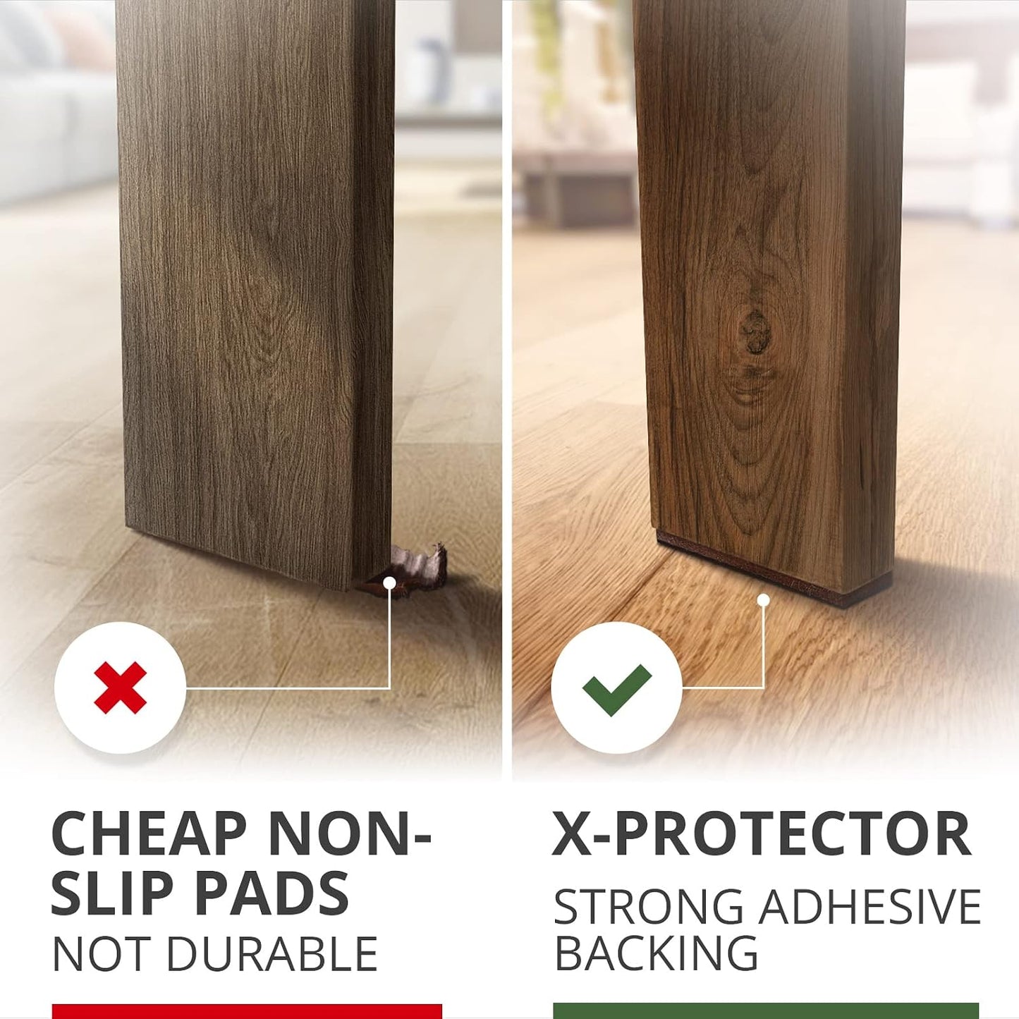 X-PROTECTOR Non Slip Furniture Pads – 24 pcs Premium Furniture Grippers 2"! | Best Self Adhesive Rubber Feet Furniture Feet – Ideal Non Skid Furniture Pad Floor Protectors – Keep Furniture in Place!