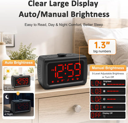 Peakeep 115dB Super Loud Alarm Clock for Heavy Sleepers Adults Teens