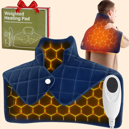 Weighted Heating Pad for Neck Shoulders and Back, Mothers Day Gifts for Mom Wife Grandma, Birthday Gifts for Women Men Dad, Instant Electric Heated Blanket with 9 Heat Options 4 Auto-Off Timer, Grey