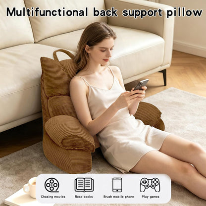 Reading Pillow for Bed with Arms, Back Support, Memory Foam（Grey Black）