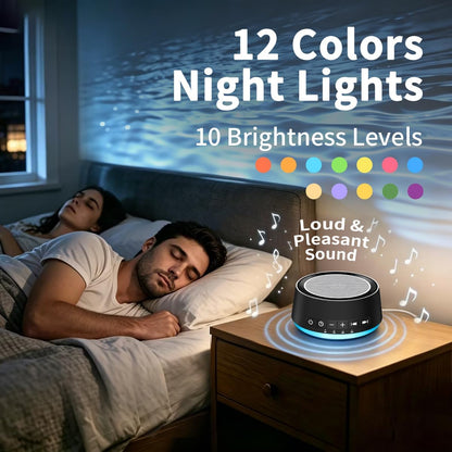 Sound Machine Night Light White Noise Machine with 30 Soothing Sounds 12 Colors Night Light Sleep Machine for Baby Kids Adults Brown Pink Nosie Machine with 32 Volume Levels for Office Home Travel