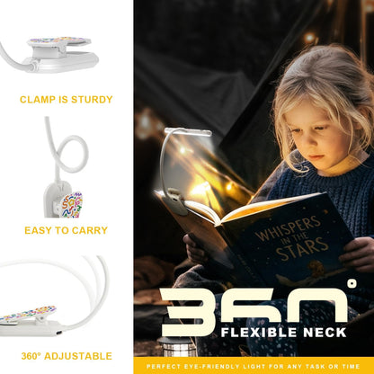 Rechargeable Kids Book Light, Cute Bookmark Reading Light for Kids, Dimmable Portable LED Book Light for Reading in Bed, Eye-Caring Bedtime Reading Lamp for Children & Travel, Brown