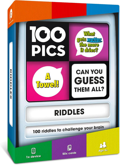Logos Travel Game - Guess 100 Logos | Flash Cards with Slide Reveal Case | Card Game, Gift, Stocking Stuffer | Hours of Fun for Kids and Adults | Ages 6+