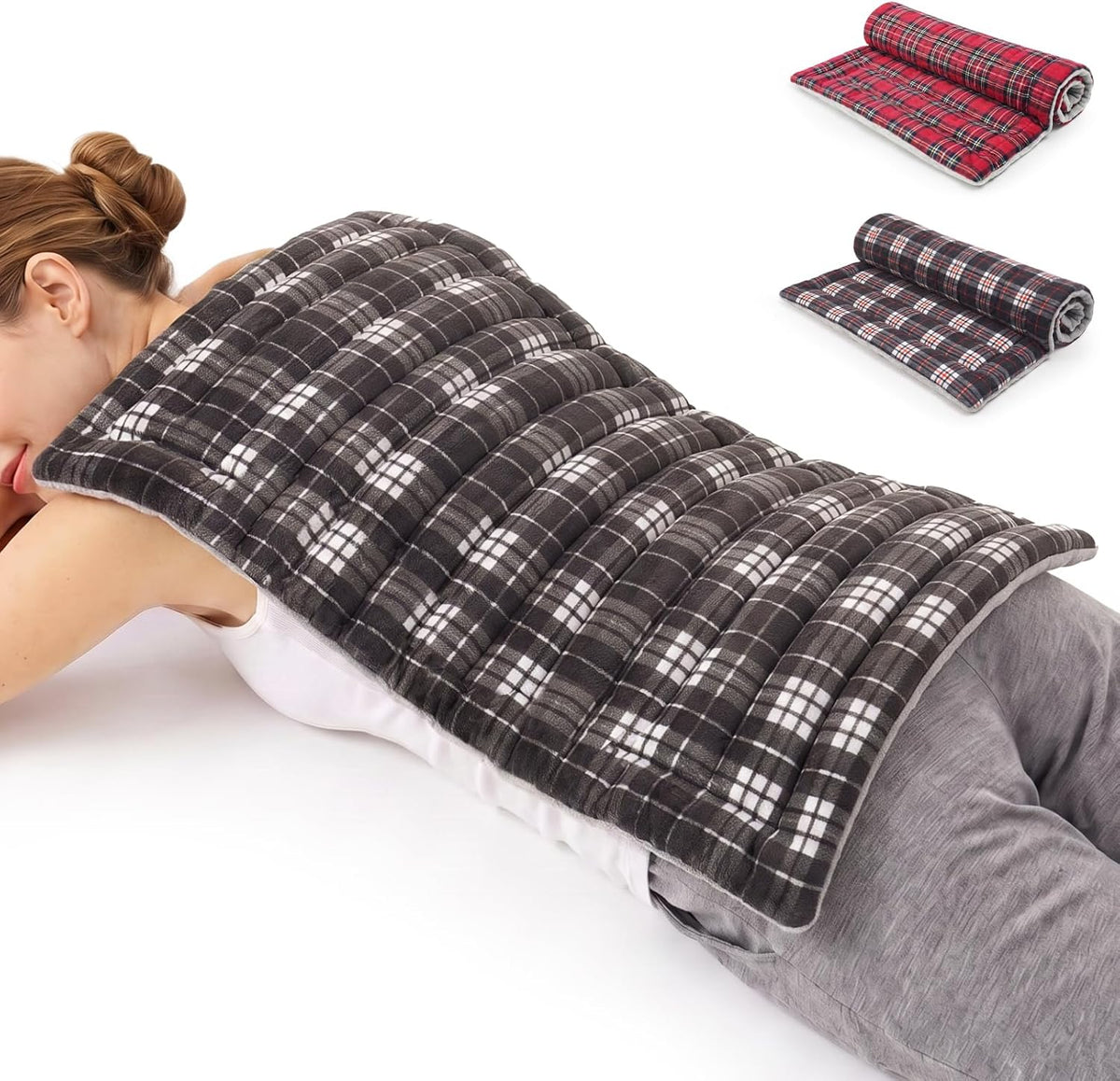 Microwave Heating Pad for Pain Relief, 8 x 18 Grey