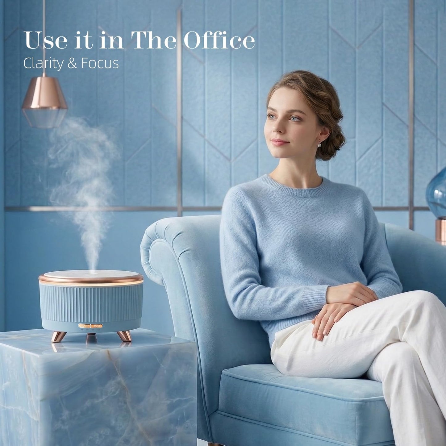 20-Hour Long-Lasting Aromatherapy, 500ML Large Essential Oil Diffuser: Ultrasonic Cool Mist Humidifier with Remote Control, 7 Color Lights, Timer, Auto-Off for Home/Bedroom/Yoga (White)