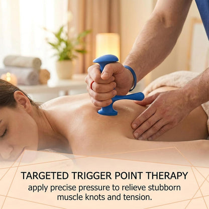 Trigger Point Massage Tool 3 Pcs Set | For Neck Back Shoulders Legs, Durable Plastic Thumb Saver and 3 Legged Massager, Portable Manual Tool for Muscle Knot Relief