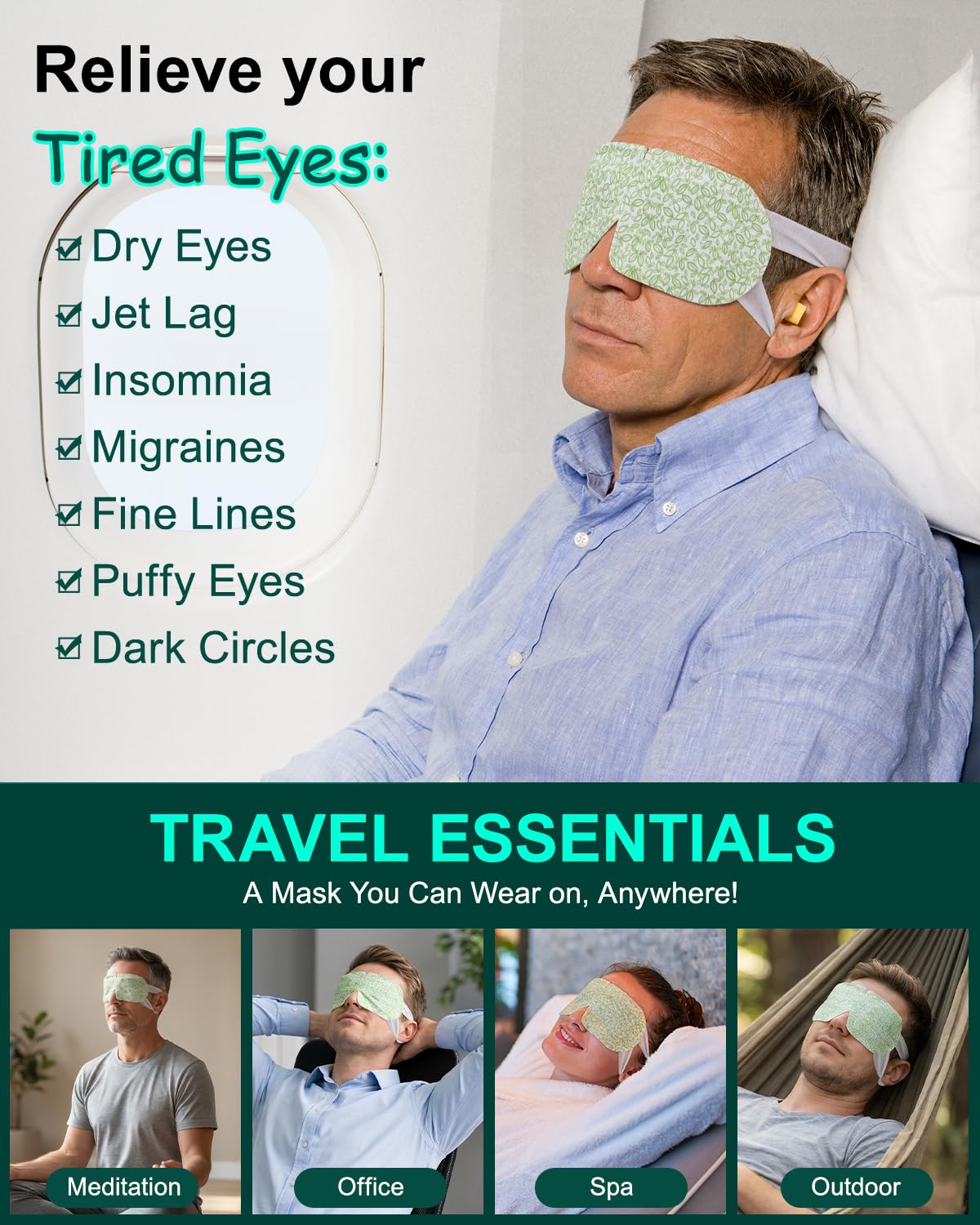 16 Packs Steam Eye Masks for Dry Eyes, Self Heating Warm Compress Unscented