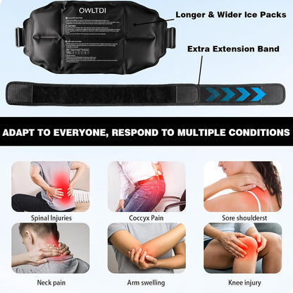 Ice Packs Soft Flexible Gel Pack for Injuries Reusable Cold Hot Therapy for Shoulder Knee Back Elbow Leg Hip Arm for Muscle Relief & Recovery 17.5'' x 9.5'' Navy Blue