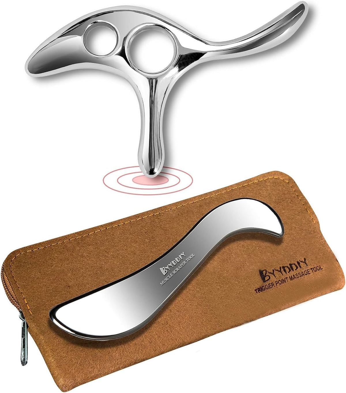 BYYDDIY Gua Sha Trigger Point Massage Tool -Thumb Protector,Deep Tissue Massage,Muscle Scraper Tool (T)