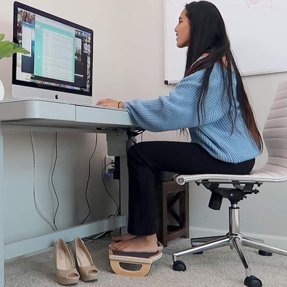 StrongTek Under Desk Footrest, Wooden Rocking Foot Rest, 350lbs, Non-Slip