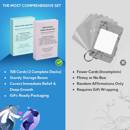 108 Mindfulness Cards for Coping Skills, Emotional Insight Therapy Cards