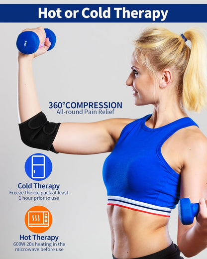 Gel Ice Pack Wrap with Straps for Knee,Elbow, Wrist, Neck, Ankle & Back,Reusable Ice Packs for Injuries, Inflammation & Recovery Hot Cold Therapy Short Style
