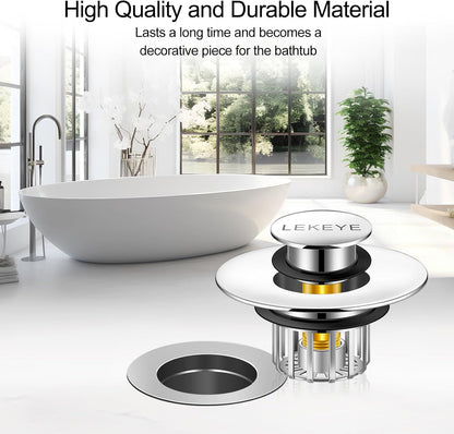 LEKEYE Tub Stopper | Shower Drain Hair Catcher | Pop-up Drain Stopper with Strainer | Bathroom Bathtub Plug | Drain Protector for 1-1/2 to 1-3/4" Bath Drain Hole