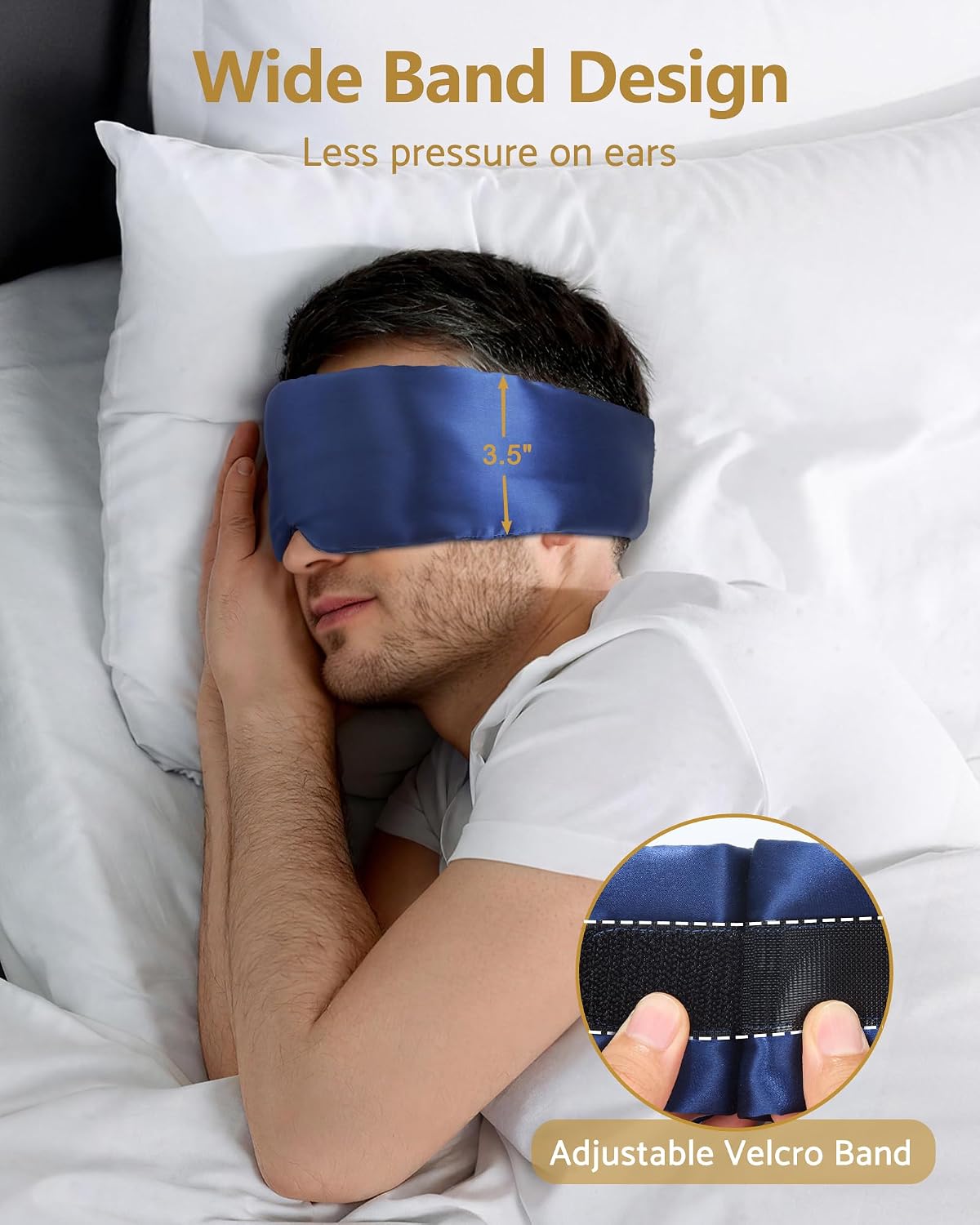BeeVines Luxury Pure 100% Silk Sleep Mask for Women, 3D Contoured Eye Mask