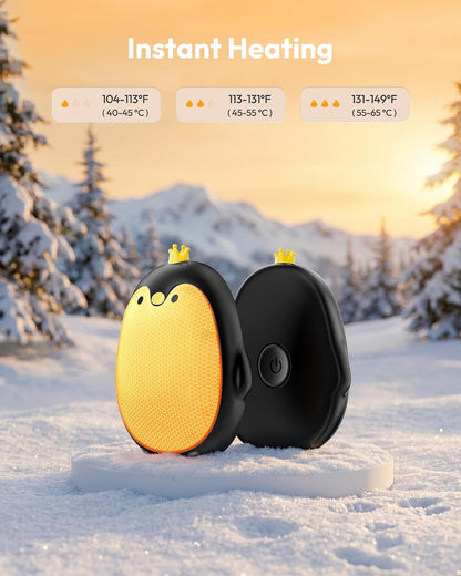 Gaiatop Magnetic Hand Warmers Rechargeable 2 Pack, Pocket Penguin | 3 Heat Levels, Reusable Portable Electric Heater for Travel Camping Hunting Golf, Stocking Stuffers Cute Gifts for Women Men