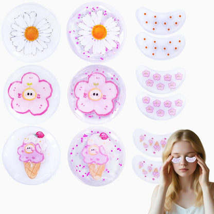 Cooling Eye Mask - Gel Ice Pack Reusable Cooling Eye Pads and Under Patches,Eye Hot Cold Treatment for Redness,Pain Relief Relax.