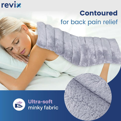 REVIX Extra Large Microwavable Heating Pad for Back, Heating Wrap, Purple