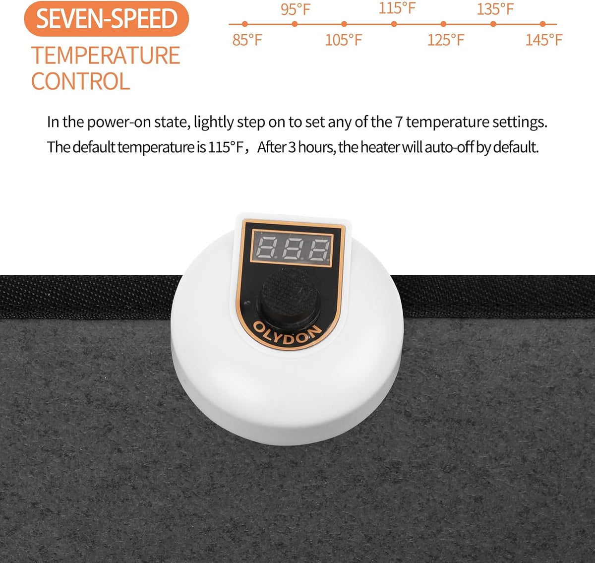Electric Heated Floor Mats Under Desk, Heated Foot Warmer - 110v Toes Warming Heater for Office and Home(Stone Grain)