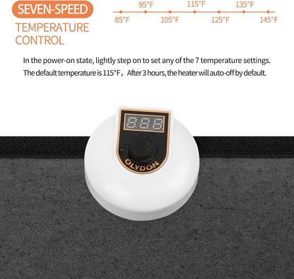Electric Heated Floor Mats Under Desk, Heated Foot Warmer - 110v Toes Warming Heater for Office and Home(Stone Grain)