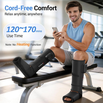 Comfytemp Air Compression Leg Massager for Circulation and Pain Relief FSA | Cordless & Rechargeable, Recovery for Varicose Veins, RLS, Foot and Calf Compression Boots, HSA Eligible (Fit Calf 13"~19")