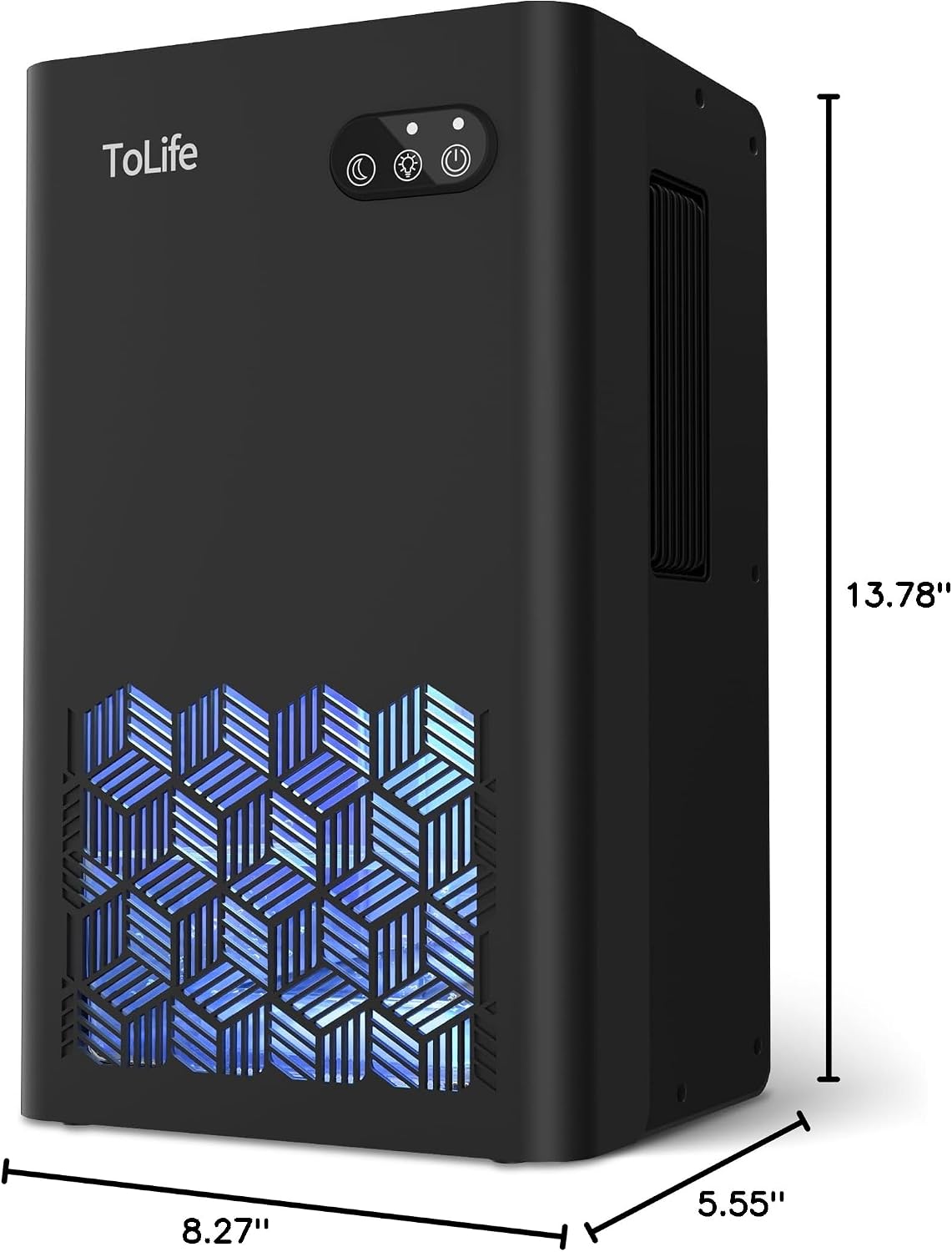 ToLife Dehumidifier for Home, 1000 sq.ft Dehumidifiers for Bedroom Bathroom Basement with 95 OZ Water Tank, Auto Shut Off 7 Colors LED Light, White Black