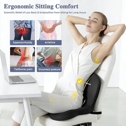 Car Seat Cushion with Lumbar Support Pillow, Seat Cushion for Driving