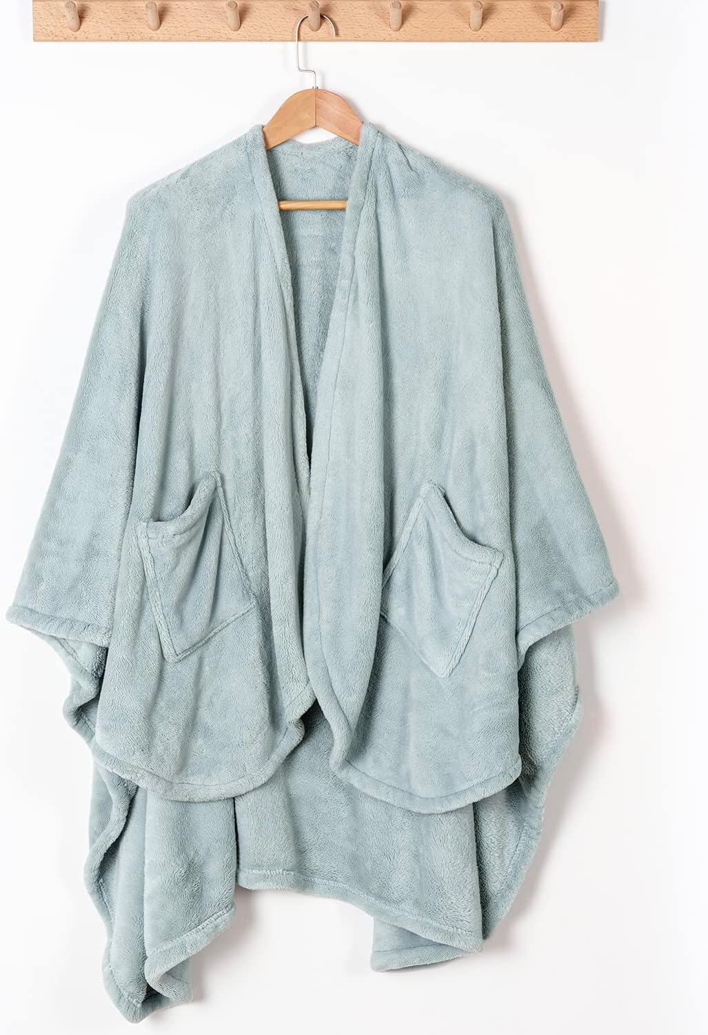 Berkshire Blanket Primalush™ Wearable Blanket, Cozy Loungewear Pocketed Plush Cape Wrap for Adults & Teens(Purple, One Size 58"X64")