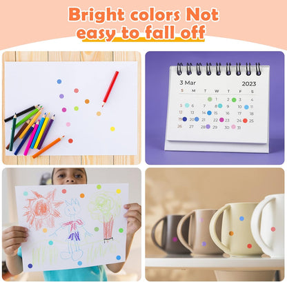 6720 PCS Small Dot Stickers Round Color Coding Labels Circle Dot Stickers Label Sticker in 20 Colors for Office,Classroom