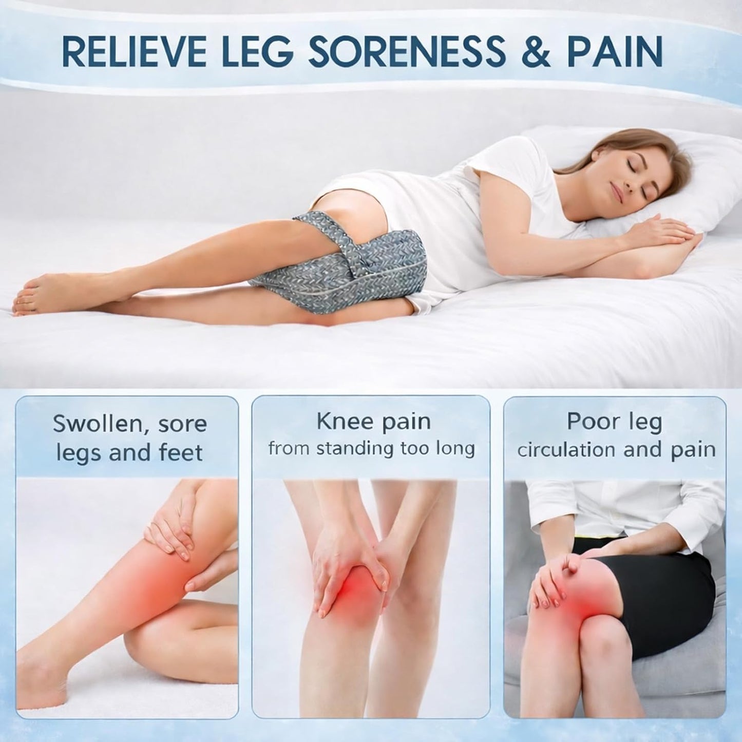 2026 Upgraded Butterfly Leg Pillow for Side Sleeping with Strap, Knee Pillow Between Legs for Sleep, Post-Surgery Leg Elevation for Blood Circulation, Sciatica Support for Back, Knees, Joints & Spine