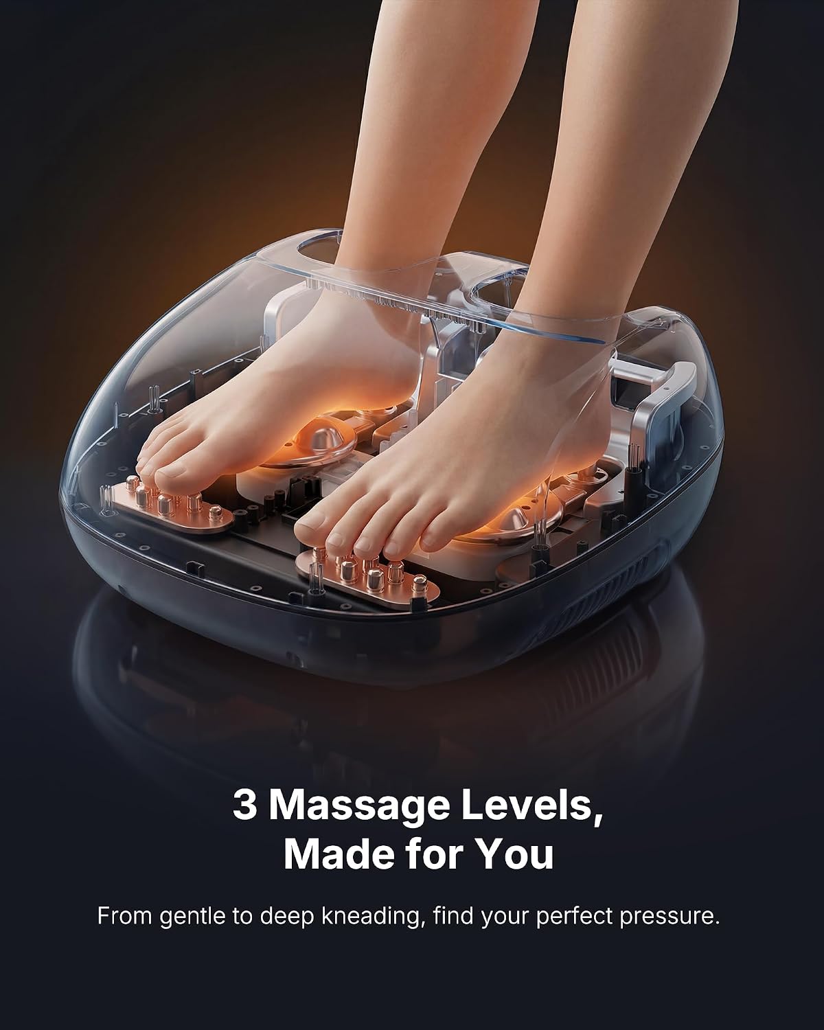 KNQZE Shiatsu Foot Massager with Heat for Plantar Fasciitis, FSA Eligible | Deep Kneading Shiatsu Massage, Multiple Heat & Compression Levels, Remote Control, Fits Men's Size 13, Gift for Women Men Mom