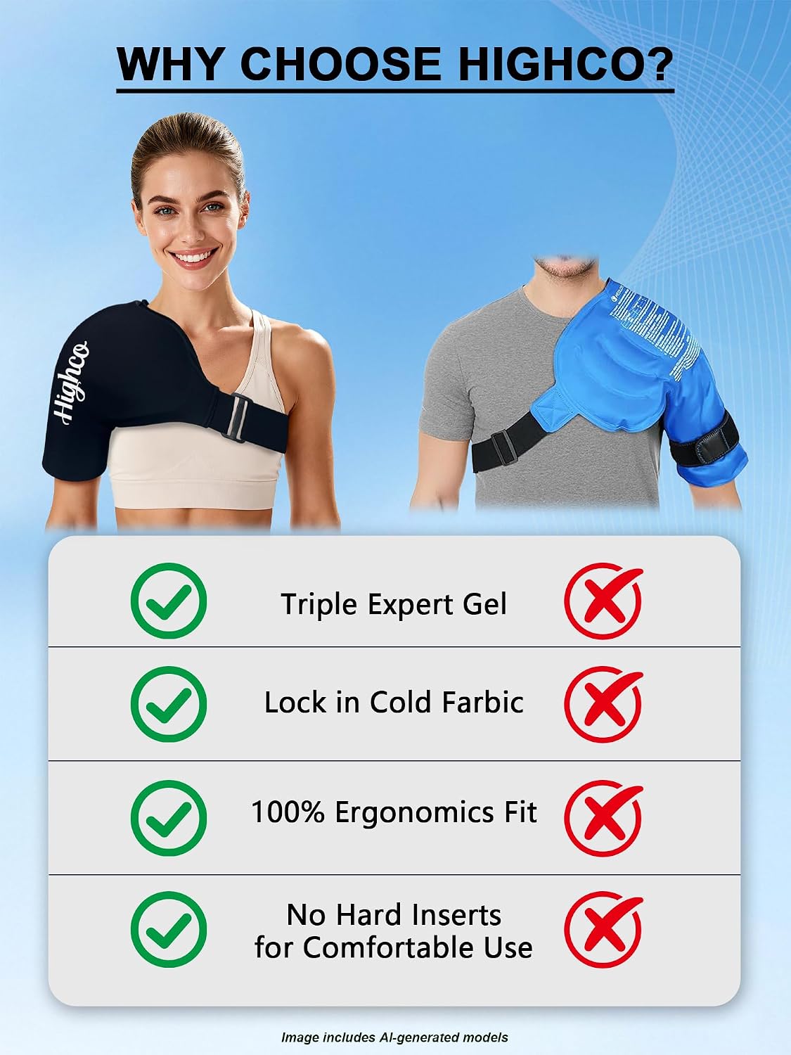 Shoulder Ice Pack Wrap for Rotator Cuff and Arm,Reusable Compression Cold Brace for Pain Relief & Muscle Relaxation,Tendonitis,Swelling,Discomfort After Surgery,Hot &Cold Therapy Ice Pack for Shoulder (Large-Black)