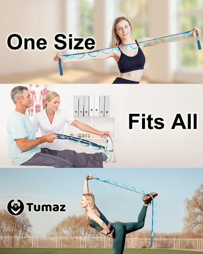 Stretching Strap, 10-Loop Non-Elastic Yoga Strap | Designed for stretching, yoga, Pilates and rehab with 10 loops, durable webbing and a longer 79-inch design