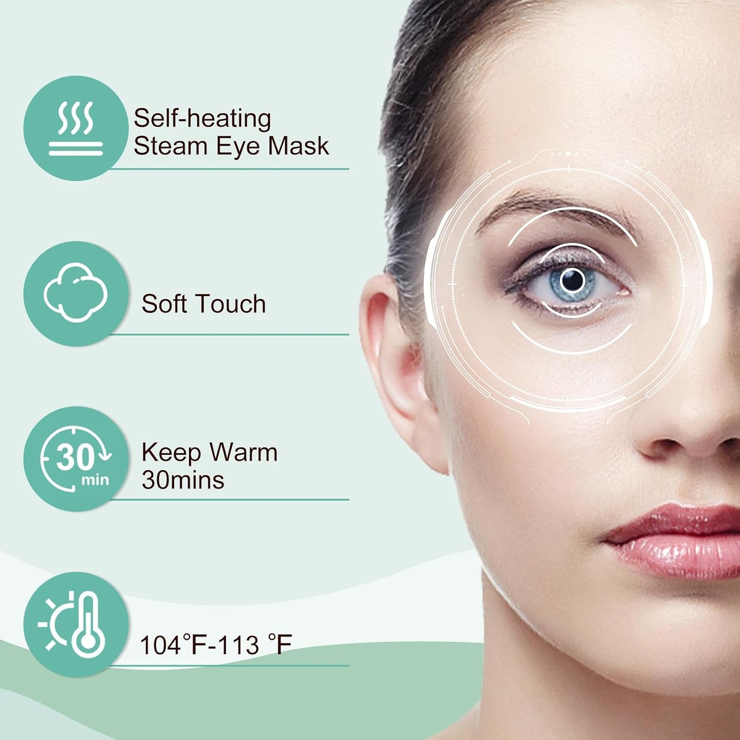 XPCARE 48 Pack Steam Eye Masks for Dry Eyes, Self Heated Steam Warm Eye Mask, Disposable Heated Eye Mask for Dark Circles, Puffy Eyes, Relief Stress Eye Fatigue (Unscented)