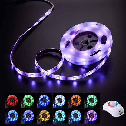 5 Feet Motion Activated Strip Lights, Plug-in LED Night Lights Waterproof for Bed, Kitchen, Stair (Warm White)