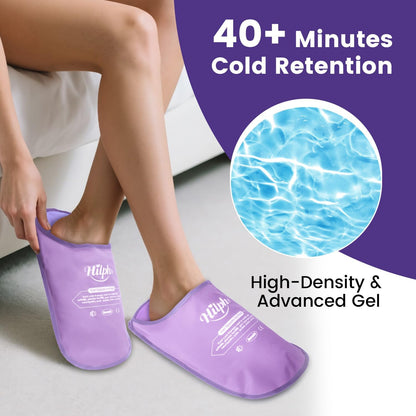 Hilph Foot Ice Pack Slippers, 1 Pair Ice Pack for Feet & Toes Pain Relief | Reusable Hot Cold Therapy for Plantar Fasciitis, Gout, Bunions, Neuropathy Relief, Surgery Recovery, HSA Eligible FSA, Blue