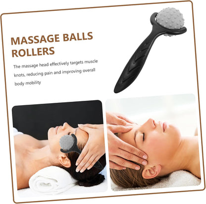 Handheld Massage Roller Stick with Deep Tissue Massage Balls for Relief and Muscle Knot Release for Back Legs Neck Compact Travel-Friendly Stretching Tool for Home and Office