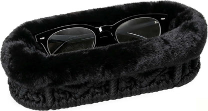 Plush Lined Eyeglass Holder Case for Nightstand | Anti-scratch Glasses Holder,Cotton Rope Eyeglass Stand Storage Organizer Tray for Office Desk