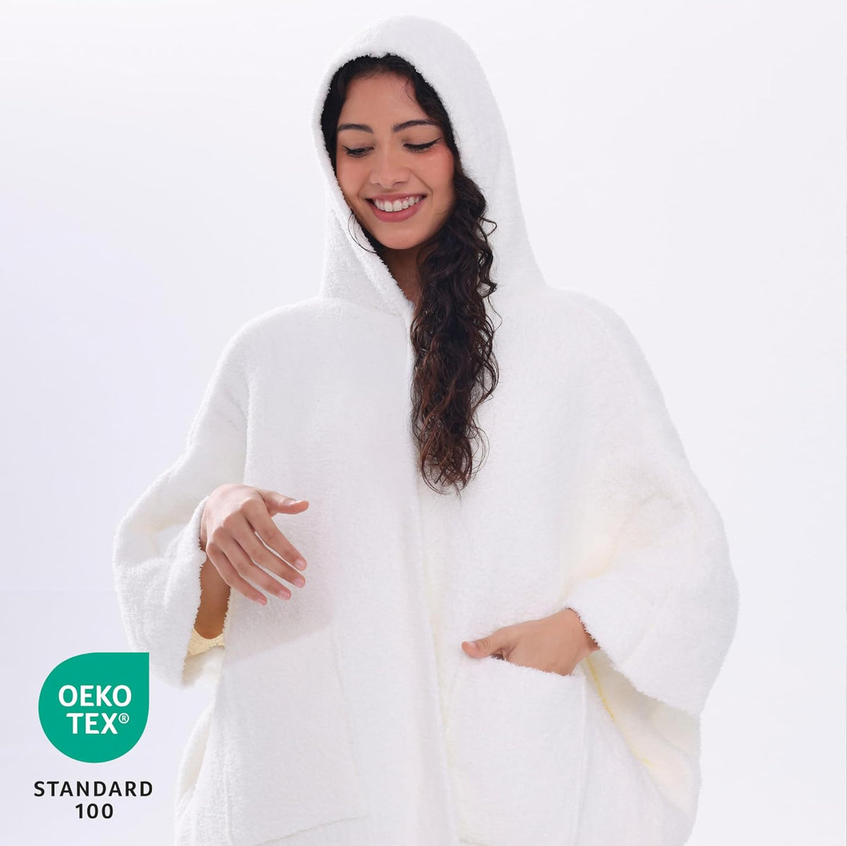 WDCOZY Wearable Blanket Hoodie Poncho Throw Comfy Soft Warm Cape Shawl Cozy Cloak Wrap Hooded with Sleeves For Women Adults