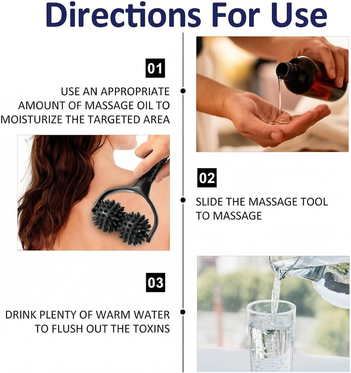 Handheld Spiky Massage Balls Rollers, 2 Wheel Spiky Massage Ball Rollers Silicone Manual Massage Roller with Handle Pressure Point Muscle Massage Tool for Foot Arm Body Neck Leg Pain Pressure Relief