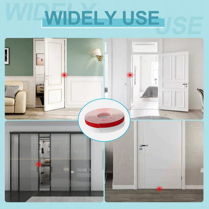 Door Weather Stripping, Silicone Door Seal Strip Sealing Tape, Door Draft Stopper Adhesive Seal Tape for Doors Windows &Shower Glass Door Gaps (Thickness Upgrade)