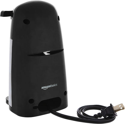 Amazon Basics 3-In-1 Electric Can Opener, Bottle Opener and Knife Sharpener with Stainless Steel Blade, Magnetic Lid Holder, Safe, Easy to Use, Powerful, Sleek Design, 50W, Black