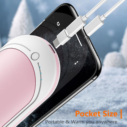 BESKAR Rechargeable Hand Warmer, 5200mAh Electric Hand Heater | Double Sided Heating, USB Quick Charge, Portable Pocket Hand Warmer for Outdoor, Golf, Raynauds