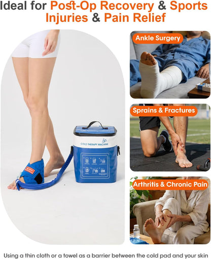 JOBYNA Leakproof Cold Therapy Knee Pad – Compatible Exclusively Ice Therapy Machine, Continuous Circulating Ice Knee Wrap for Post-Surgery Recovery, ACL, Meniscus Tear – No Gel Replacement Pad