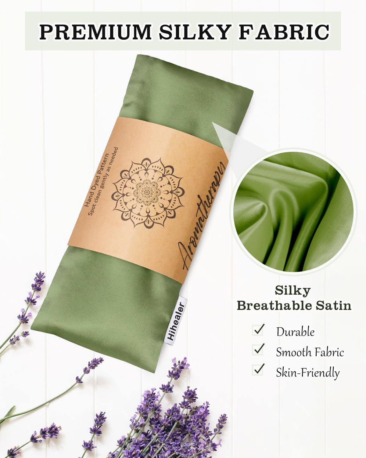 Hihealer Lavender Eye Pillow for Sleeping, Weighted Eye Mask for Spa, Yoga