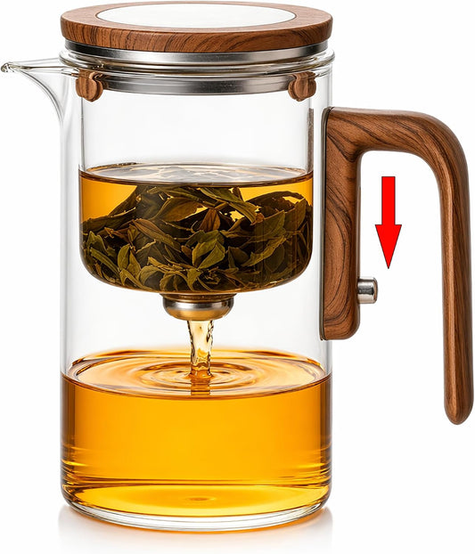 VANROS Magnetic Tea Pot, Enchanted Glass Teapot with Infuser for Loose Leaf Tea Steeper, Tea Lovers Gifts (Clear, 20 oz)