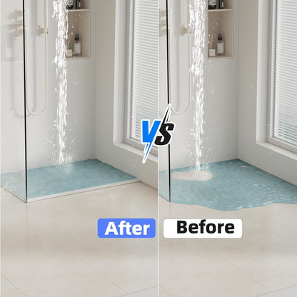 39 Inch Shower Threshold Water Dam Barrier,Transparent | Flexible Silicone Shower Door Bottom Seal for Water Stopper,Self Adhesive Water Blocker for Bathtub Countertop