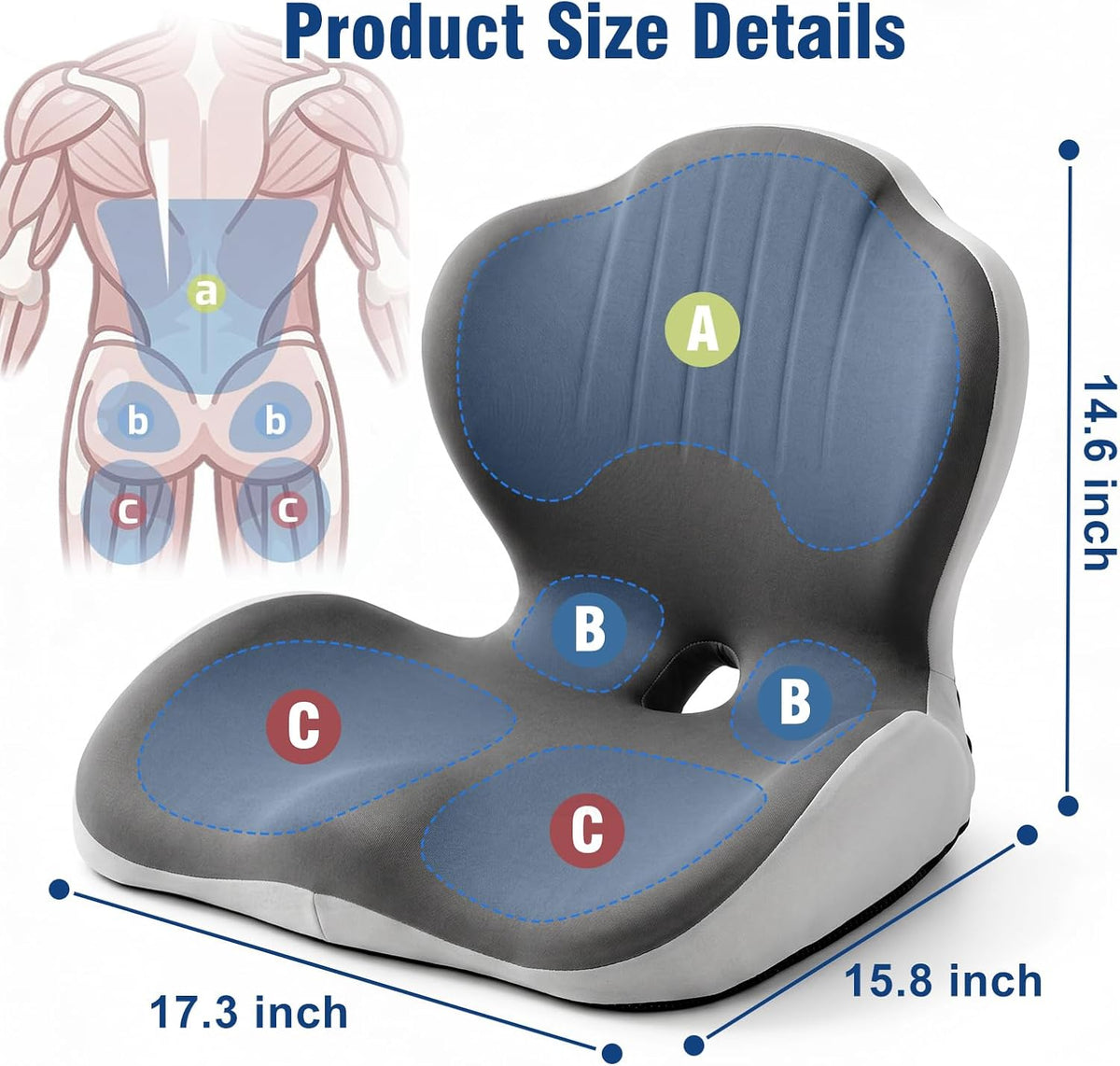 Car Seat Cushion Office Chair Cushion with Lumbar Support Pillow