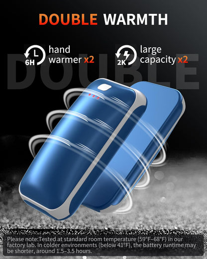 Lerat Hand Warmers Rechargeable 2 Pack, Portable Electric Hand Warmer Max 131℉, Reusable Slim Pocket Heater Handwarmers, Gifts for Men, Women, Outdoor, Golf, Camping, Hunting Essentials